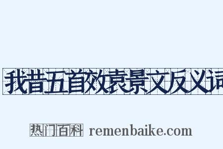 我昔五首效袁景文反义词是什么意思的图片